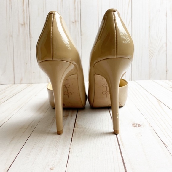 Jessica Simpson Nude Peep Toe Heel Pumps Size 10 - Picture 6 of 8